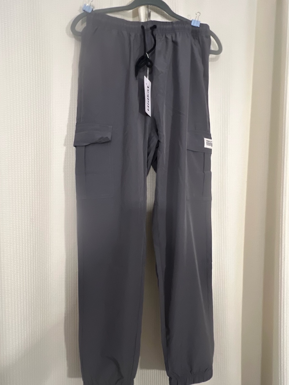 Women Gray Cargo Jogger Pants S/M New